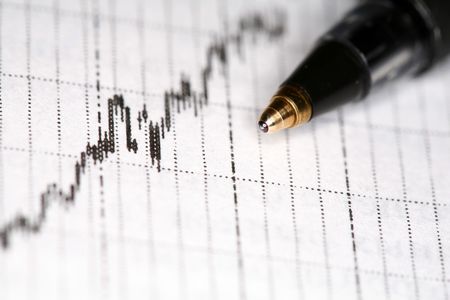 Stock photo: black pen on financial report
