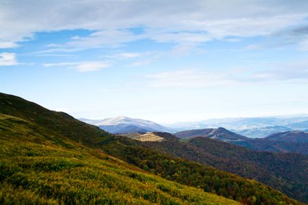 Autumn theme: an image of mountains underの写真素材