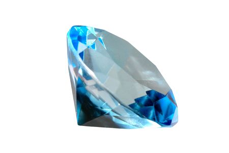 An image of blue crystal isolated on whiteの写真素材