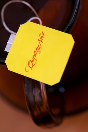 An image of a label of tea closeupの写真素材
