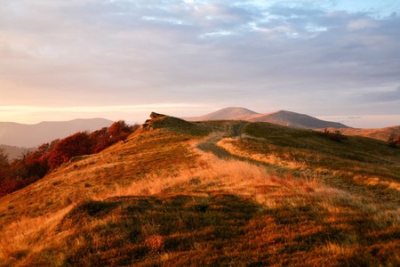 An image of a road in autumn mountainsの写真素材