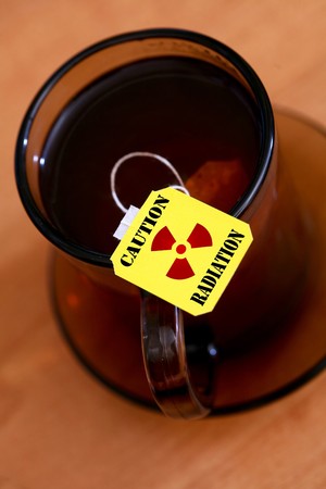An image of yellow label with sign radiation