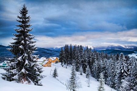Stock photo: an image of a little village in the mountains