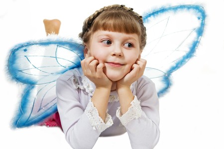 Stock photo: an image of a little girl dressed like butterflyの写真素材