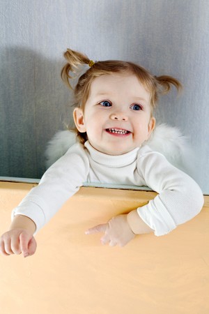 Stock photo: an image of a  baby with white wingsの写真素材