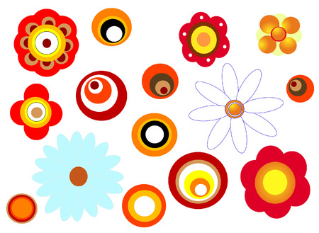 Stock photo: an image of red and yellow flowersのイラスト素材