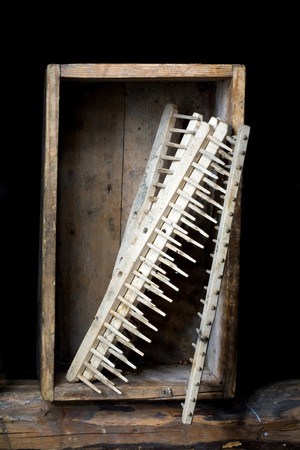 Stock photo: an image of garden rakes in old wooden boxの写真素材