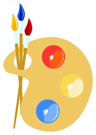 Stock photo: an image of palette with paintbrushesの写真素材