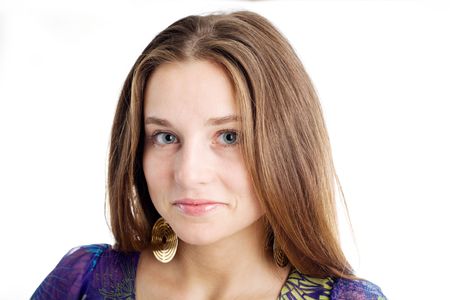 An image of a beautiful young girl smilingの写真素材