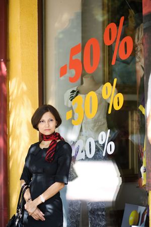 An image of a young woman at the shop