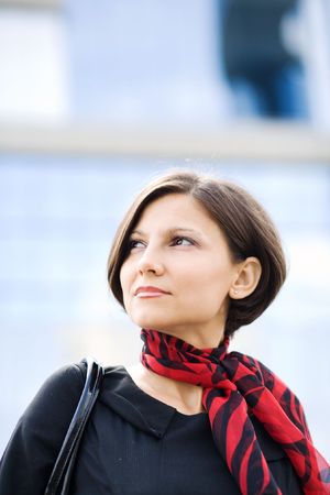 An image of young woman in the cityの写真素材