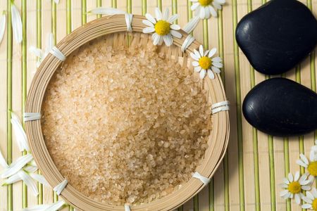An image of bathing salt and stones for spa massageの写真素材