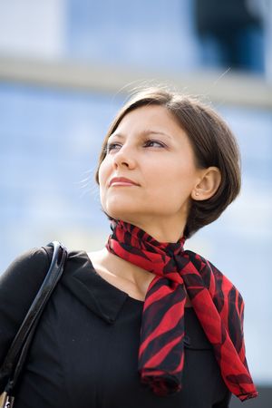 An image of a portrait of a nice woman の写真素材