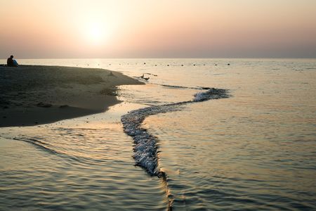 An image of beautiful dawn over the seaの写真素材