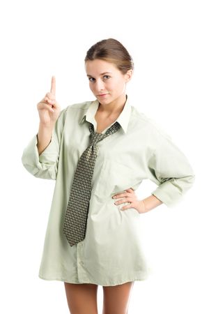An image of a nice young girl in shirtの写真素材