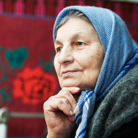 An image of a portrait of old womanの写真素材