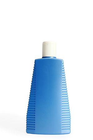 An image of a blue bottle with white capの写真素材
