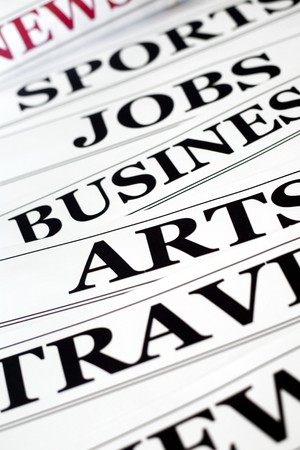 An image of headlines in the newspaperの写真素材