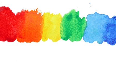 An image of bright trace of color on white paperの写真素材