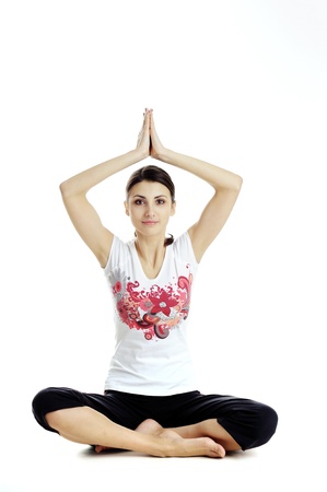 An image of nice woman practicing Yoga exercisesの写真素材
