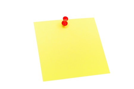 An image of yellow sticky note on white