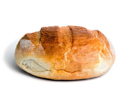 An image of a loaf of fresh bread on white backgroundの写真素材