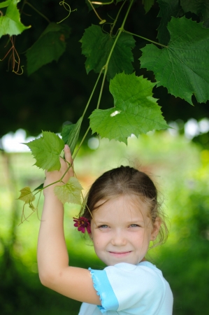 An image of Sweet little girl outdoorsの写真素材