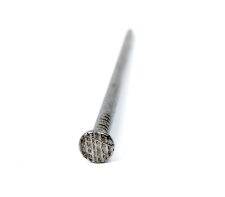 An image of Iron nail on white backgroundの写真素材