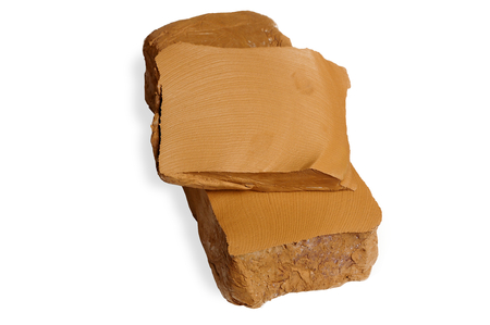 An image of a brick of clay on white backgroundの写真素材