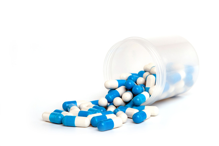An image of pills and bottle, containerの写真素材