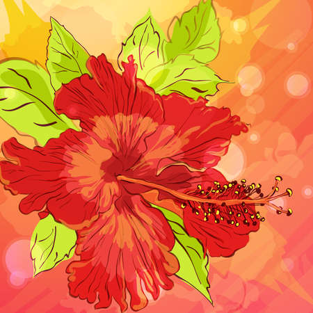 background with hand drawn flowers, eps10のイラスト素材
