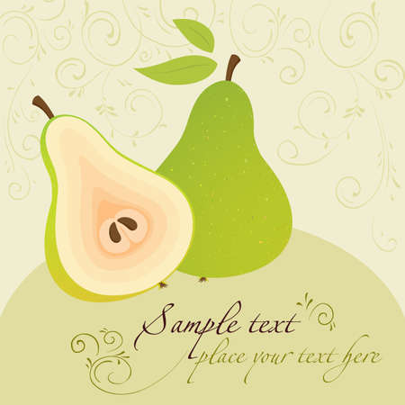 Pear. Design template. For themes meal, the menu, holidays. のイラスト素材