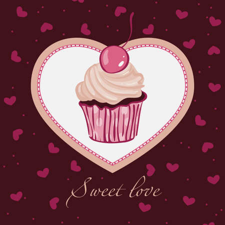 Sweet love. For themes like love, valentine's day, holidays. Vector illustration.のイラスト素材