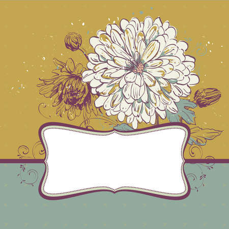 Background with blooming chrysanthemums.An illustration with space for your message.のイラスト素材