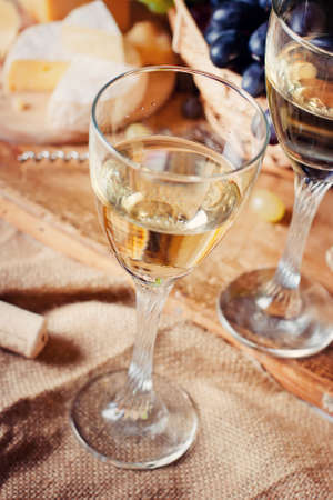 Glass of white wineの写真素材