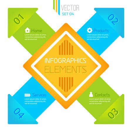 Vector infographic elements original square tagsのイラスト素材