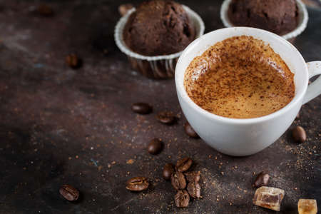 Cup of espresso with copyspace. Selective focusの写真素材