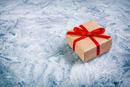 Christmas gift box, Christmas background with copyspaceの写真素材