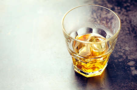 Strong alcohol with Ice. Lots of copy space