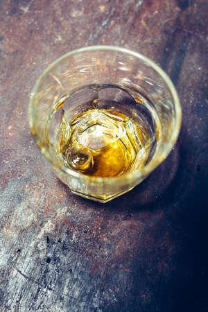 Strong alcohol with Ice. Top view.  Selective focusの写真素材