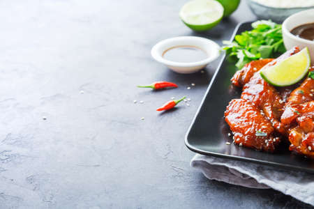 Baked chicken wingsの写真素材