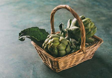 Ripe organic artichokesの写真素材