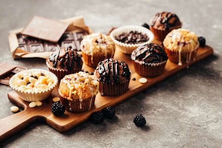 Different homemade muffins.の写真素材