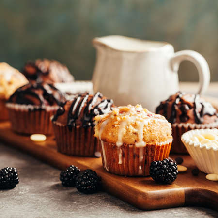 Different homemade muffins.の写真素材