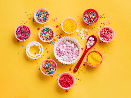 Colorful sprinkles, decoration for cake and ice-cream and cookies.の写真素材