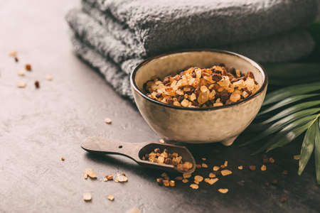 Natural bath salt, organic products.の写真素材