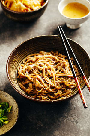 Soba noodles in a bowlの写真素材