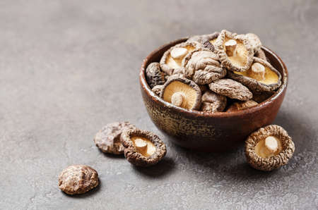 Dried shiitake mushroomsの写真素材