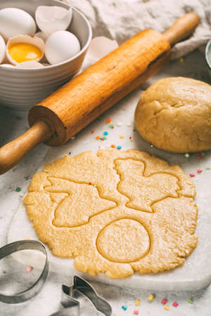 Raw Easter cookiesの写真素材