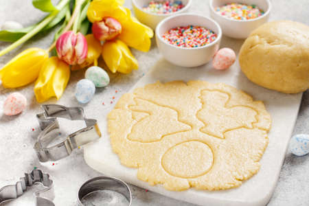 Raw Easter cookiesの写真素材